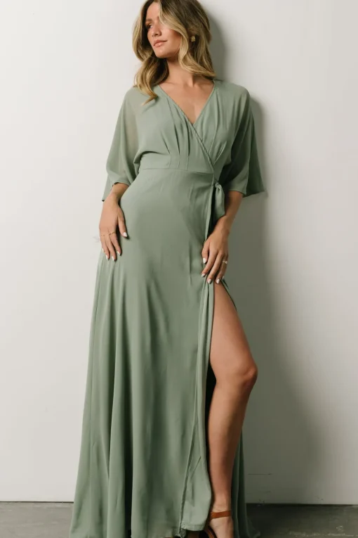 Lilly Wrap Maxi Dress | Dusty Sage