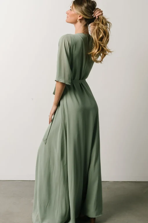 Lilly Wrap Maxi Dress | Dusty Sage