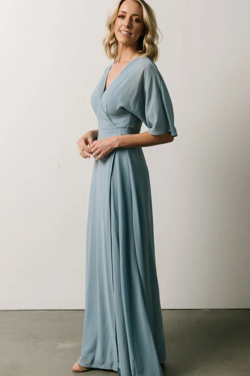 Lilly Wrap Maxi Dress | Dusty Blue