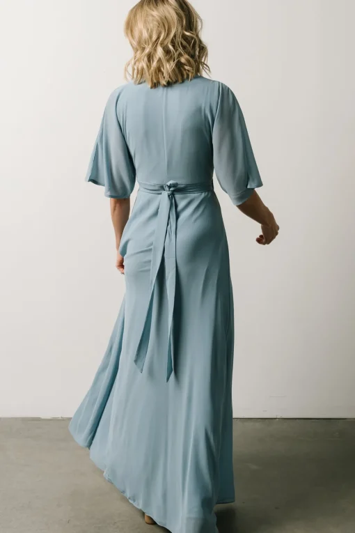 Lilly Wrap Maxi Dress | Dusty Blue
