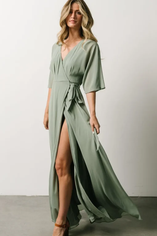 Lilly Wrap Maxi Dress | Dusty Sage