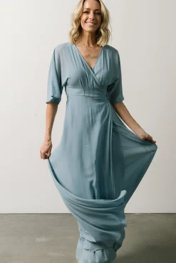 Lilly Wrap Maxi Dress | Dusty Blue