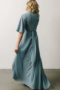 Lilly Wrap Maxi Dress | Dusty Blue