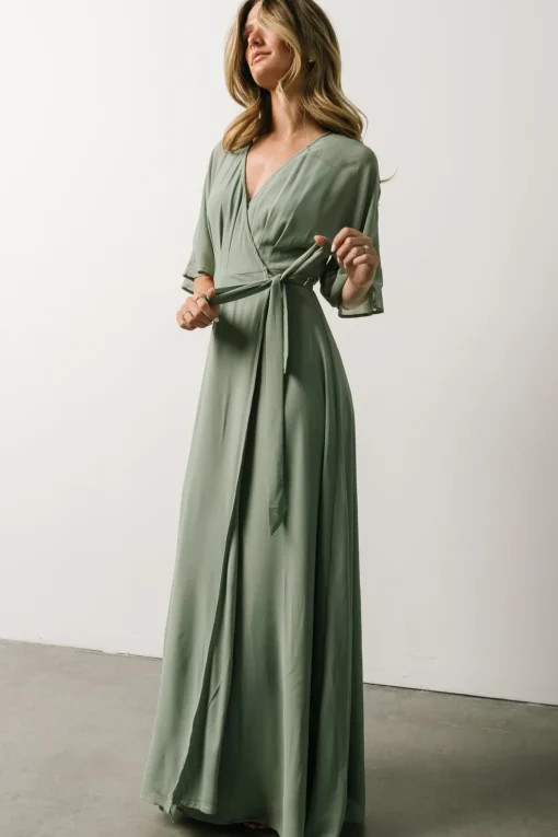 Lilly Wrap Maxi Dress | Dusty Sage