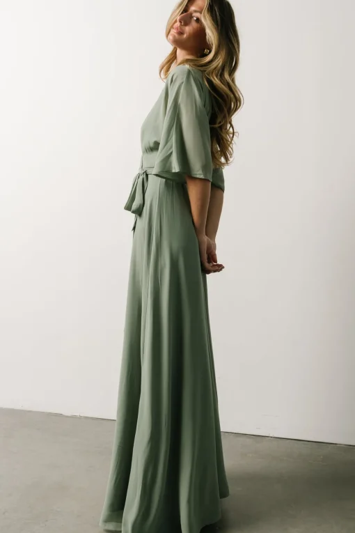Lilly Wrap Maxi Dress | Dusty Sage