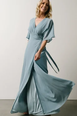 Lilly Wrap Maxi Dress | Dusty Blue
