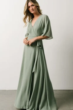 Lilly Wrap Maxi Dress | Dusty Sage