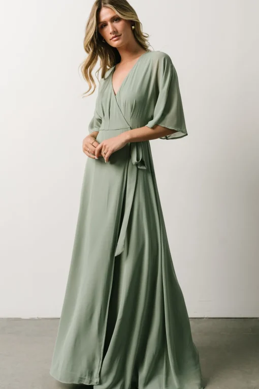 Lilly Wrap Maxi Dress | Dusty Sage