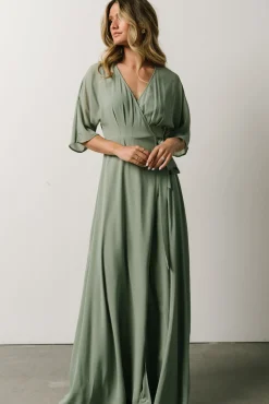 Lilly Wrap Maxi Dress | Dusty Sage