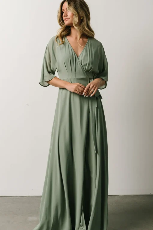 Lilly Wrap Maxi Dress | Dusty Sage