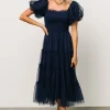 Liv Tulle Midi Dress | Navy