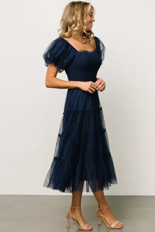 Liv Tulle Midi Dress | Navy