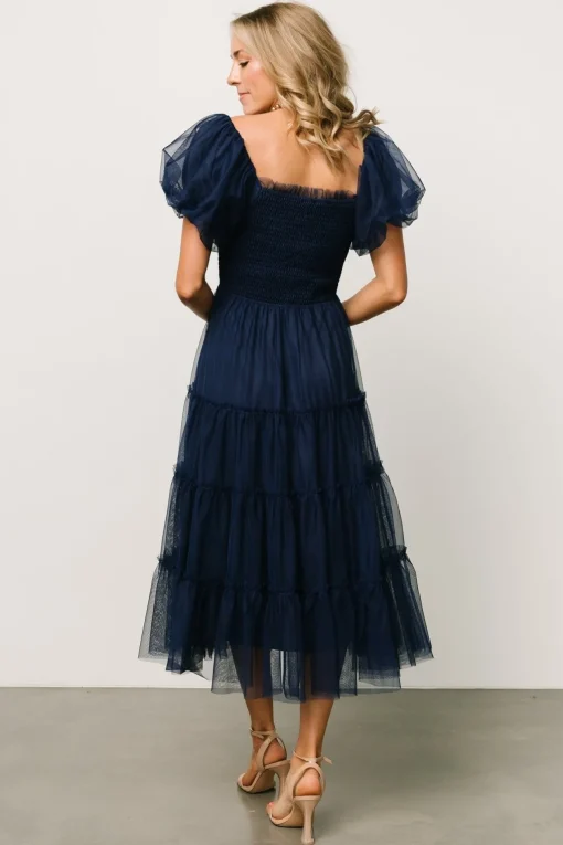 Liv Tulle Midi Dress | Navy