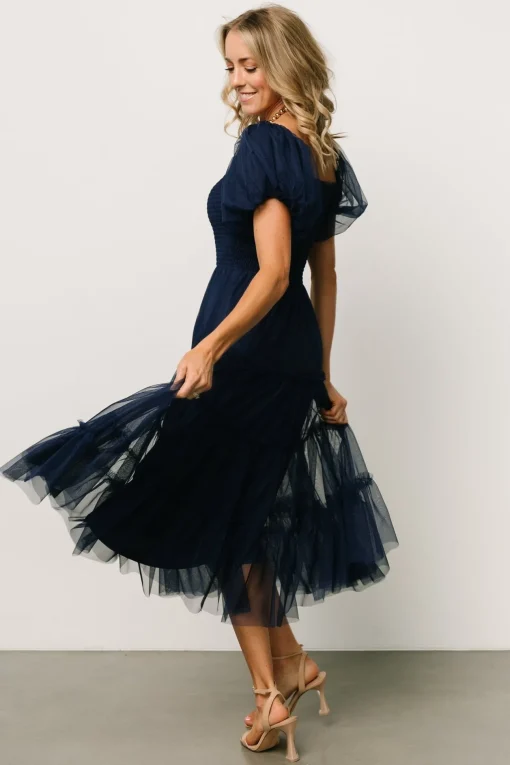 Liv Tulle Midi Dress | Navy