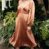 Louie Pleated Midi Dress | Salmon