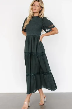 Loveland Geo Lace Maxi Dress | Dark Green