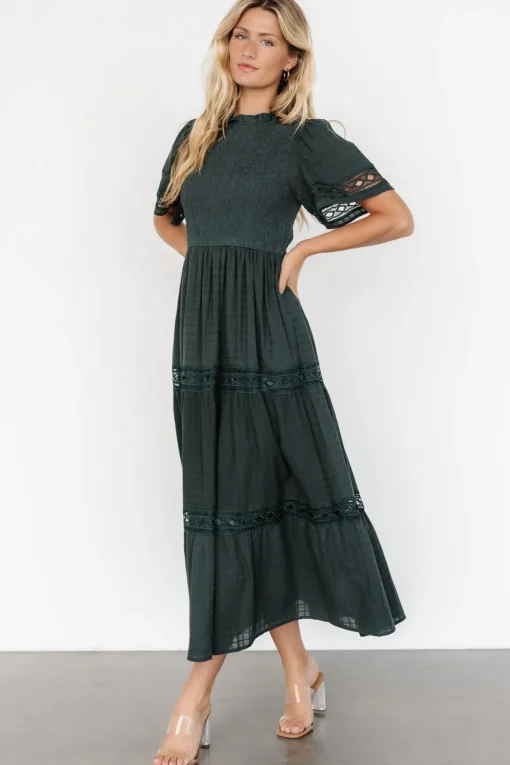 Loveland Geo Lace Maxi Dress | Dark Green