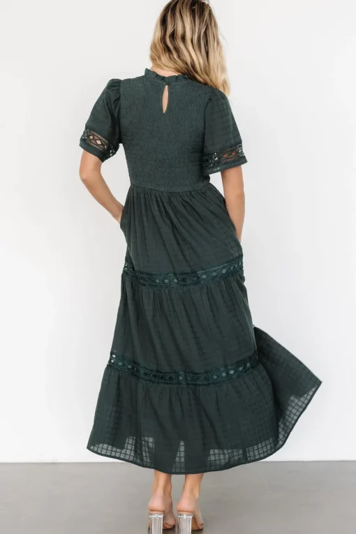 Loveland Geo Lace Maxi Dress | Dark Green
