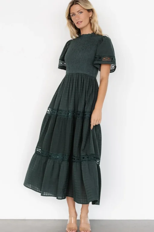 Loveland Geo Lace Maxi Dress | Dark Green
