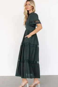 Loveland Geo Lace Maxi Dress | Dark Green