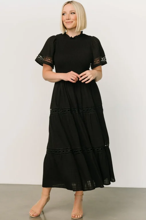 Loveland Geo Lace Maxi Dress | Black