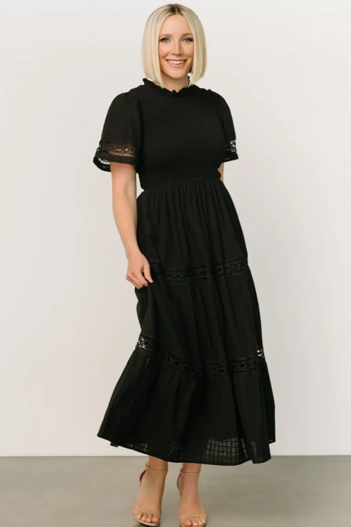 Loveland Geo Lace Maxi Dress | Black