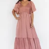 Lovell Smocked Midi Dress | Dark Mauve
