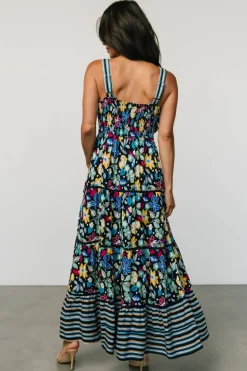 Lucia Tank Maxi Dress | Black Multi Print