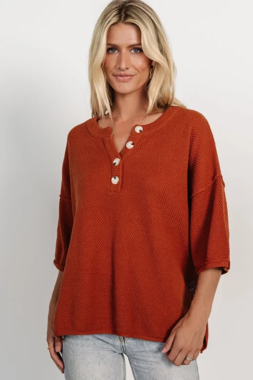 Maddock Knit Top | Rust