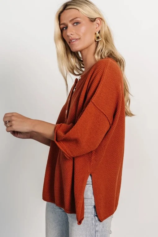 Maddock Knit Top | Rust