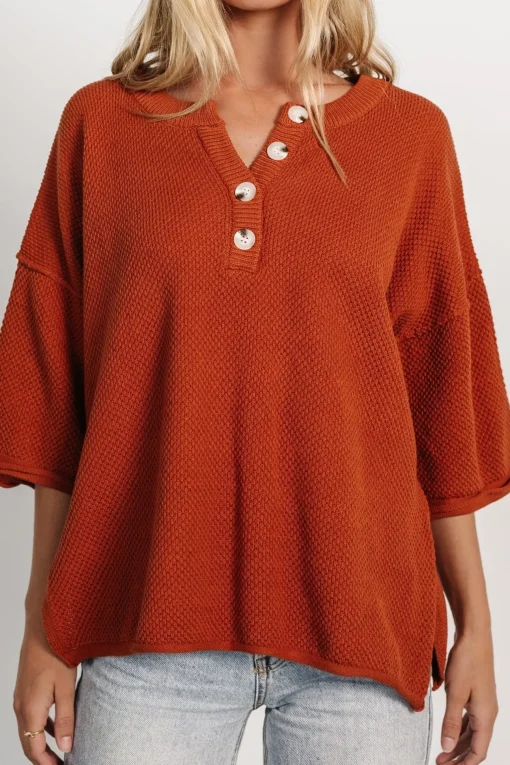 Maddock Knit Top | Rust