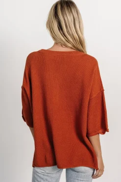Maddock Knit Top | Rust