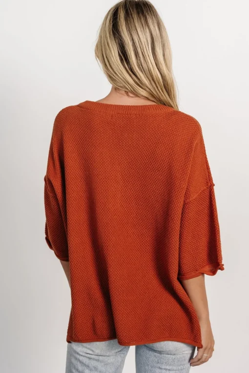 Maddock Knit Top | Rust