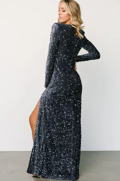 Madonna Sequin Maxi Dress | Slate