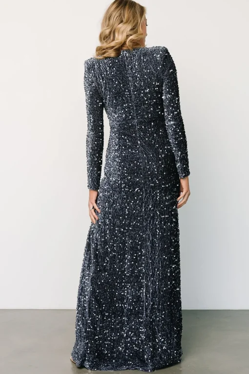 Madonna Sequin Maxi Dress | Slate
