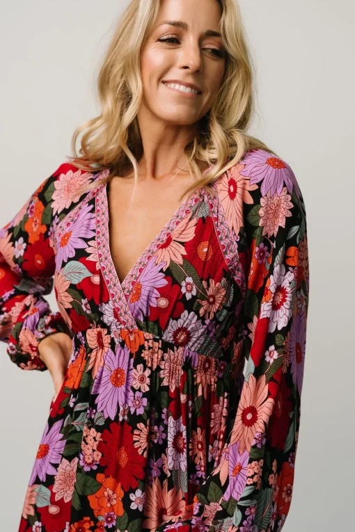 Malena Maxi Dress | Black Multi