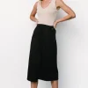 Malika Faux Wrap Skirt | Black