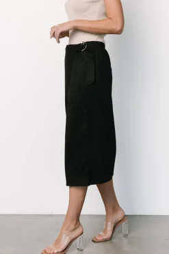 Malika Faux Wrap Skirt | Black
