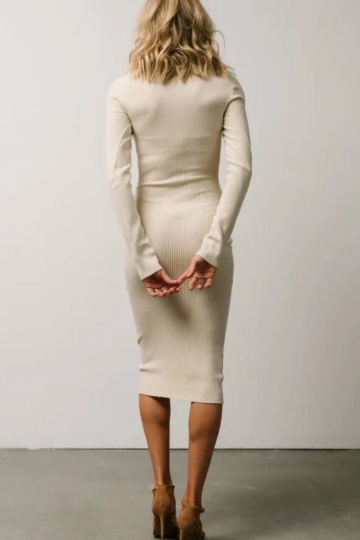 Manhattan Ribbed Sweater Dress | Ivory
