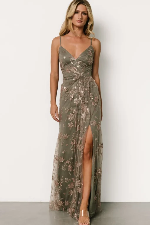 Marcia Sparkle Gown | Eucalyptus + Rose Gold