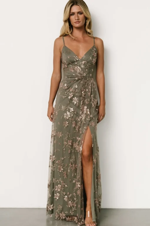 Marcia Sparkle Gown | Eucalyptus + Rose Gold