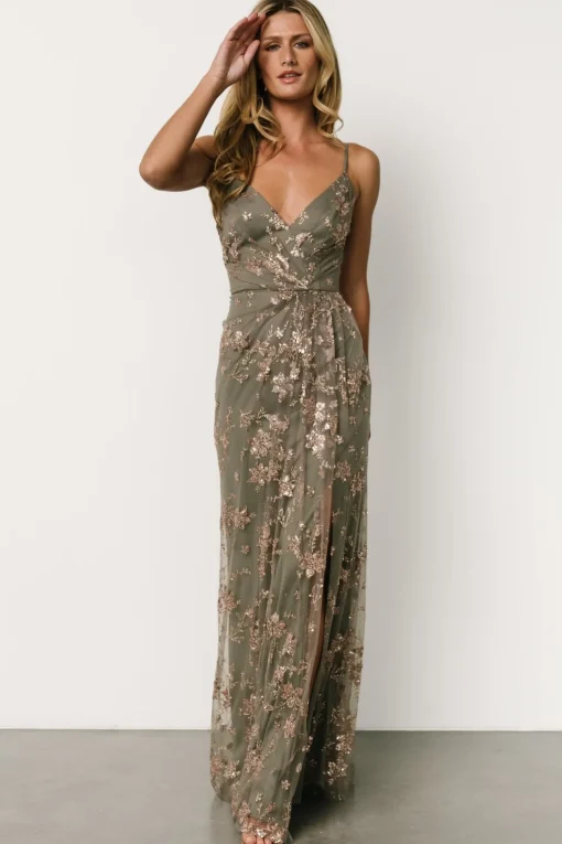 Marcia Sparkle Gown | Eucalyptus + Rose Gold