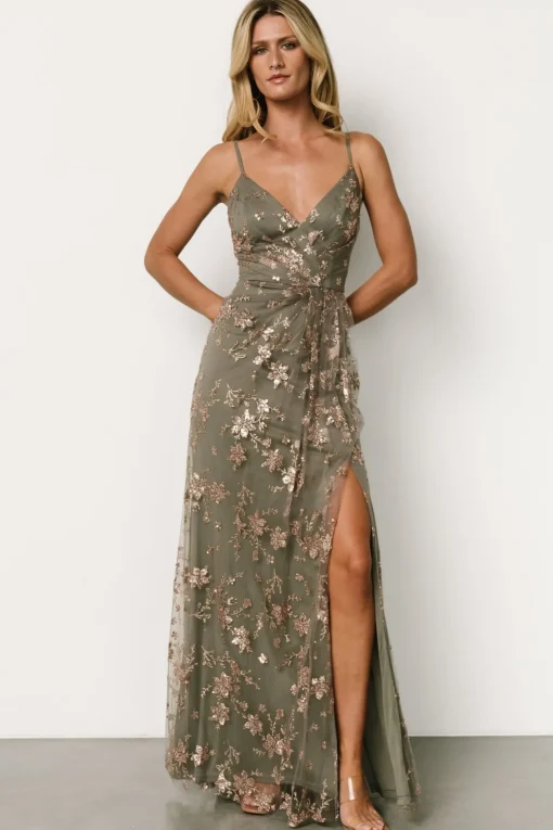 Marcia Sparkle Gown | Eucalyptus + Rose Gold