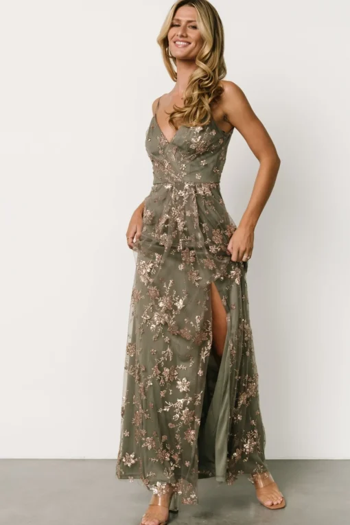 Marcia Sparkle Gown | Eucalyptus + Rose Gold
