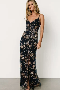Marcia Sparkle Gown | Navy + Rose Gold