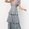 Margot Lace Tiered Maxi Dress | Dusty Slate