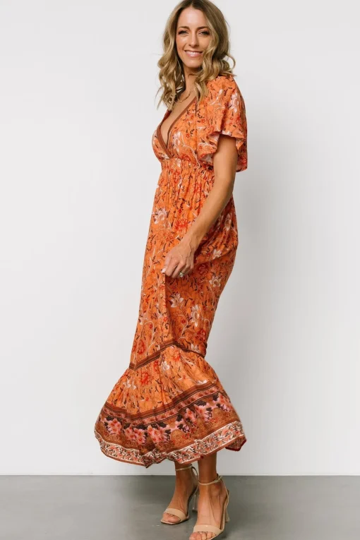 Marietta Maxi Dress | Orange Floral