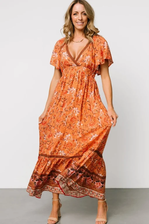 Marietta Maxi Dress | Orange Floral