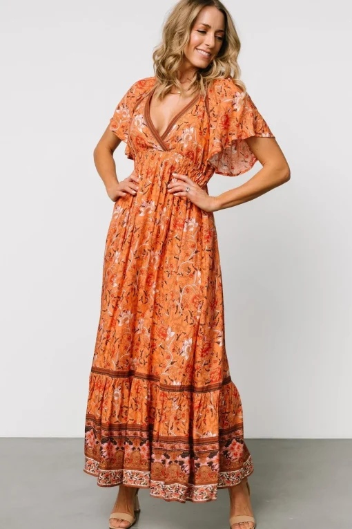 Marietta Maxi Dress | Orange Floral