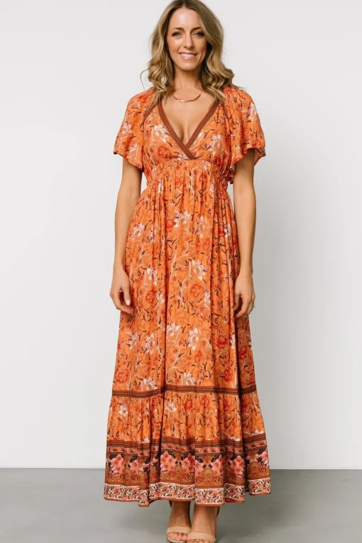 Marietta Maxi Dress | Orange Floral